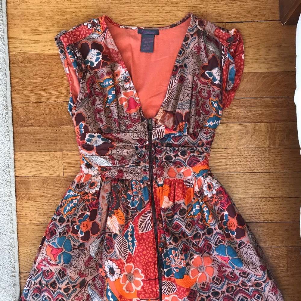 Fire Los Angeles Paisley Zip Dress