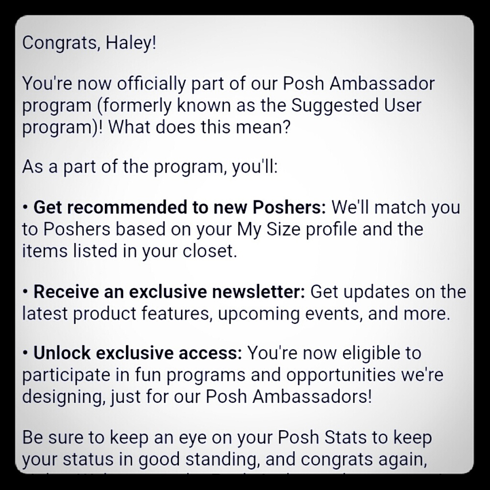 I'm A Posh Ambassador❤❤❤