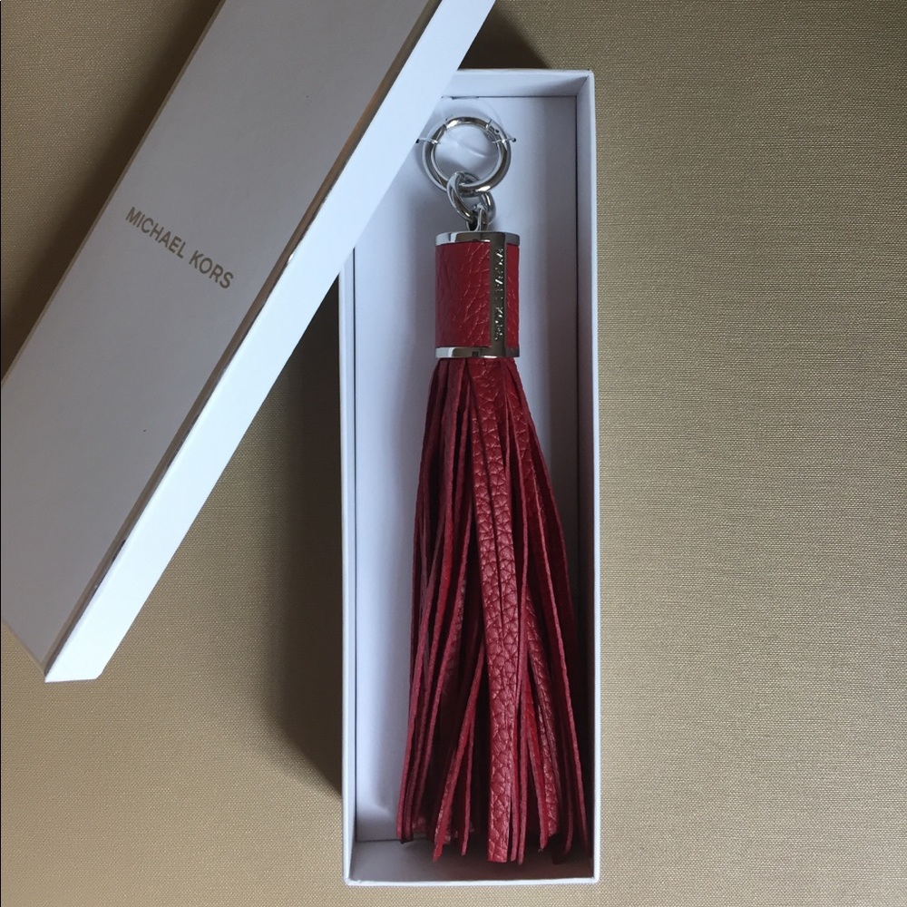 New with tags MICHAEL KORS LG TASSEL KEYCHAIN RED