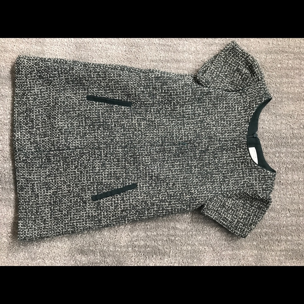 Zara Navy Green Tweed Dress in Size 4 Girls