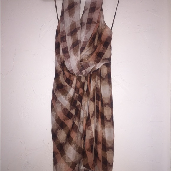NOW‼️82%⤵️Haute Hippie Silk Plaid Halter Mini - Picture 3 of 5