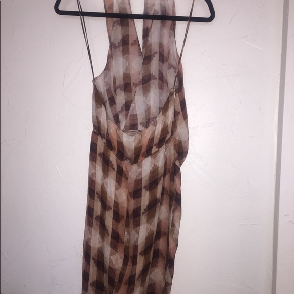 NOW‼️82%⤵️Haute Hippie Silk Plaid Halter Mini - Picture 4 of 5