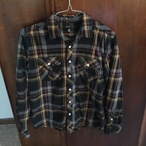 Dark plaid button down