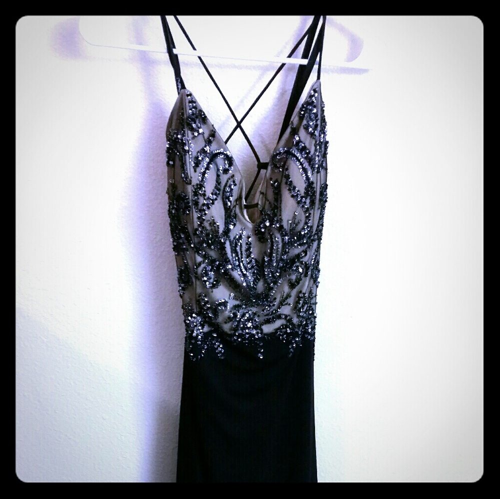 Black sequin gown