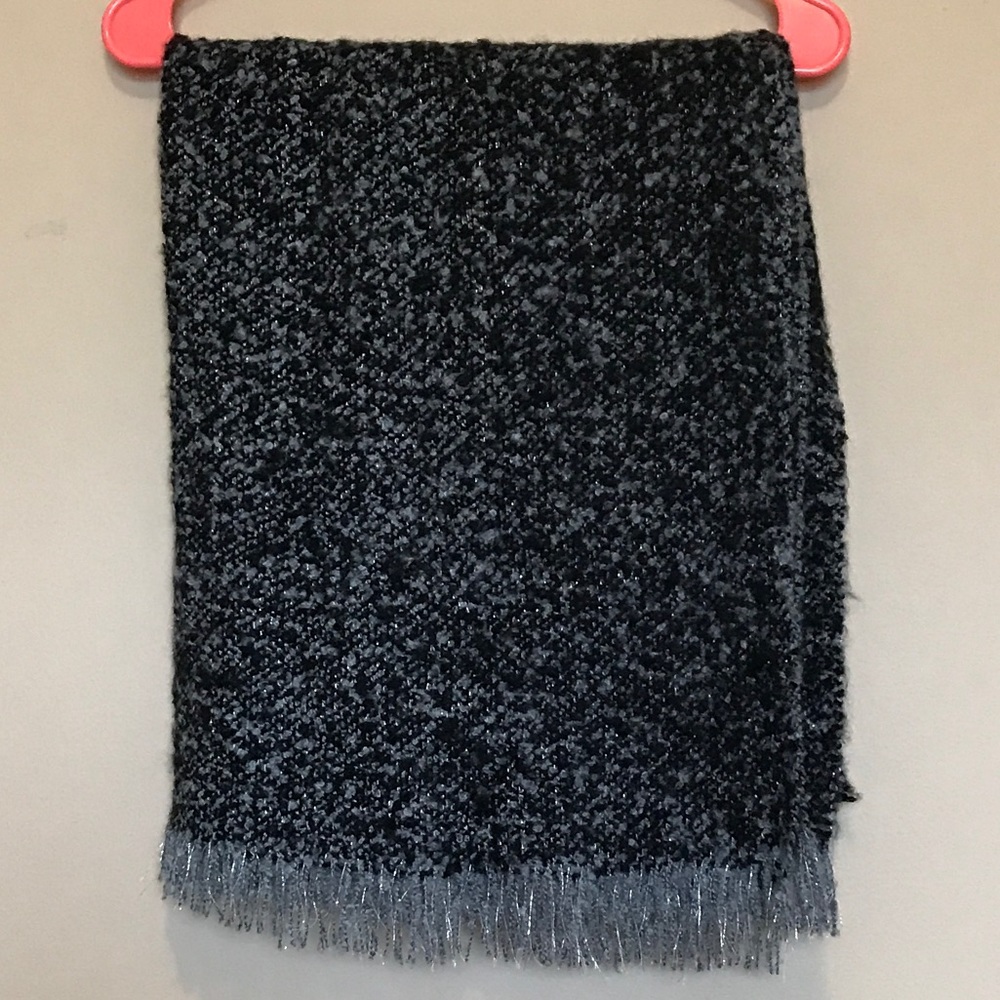 Merona Black and Grey Knitted Scarf