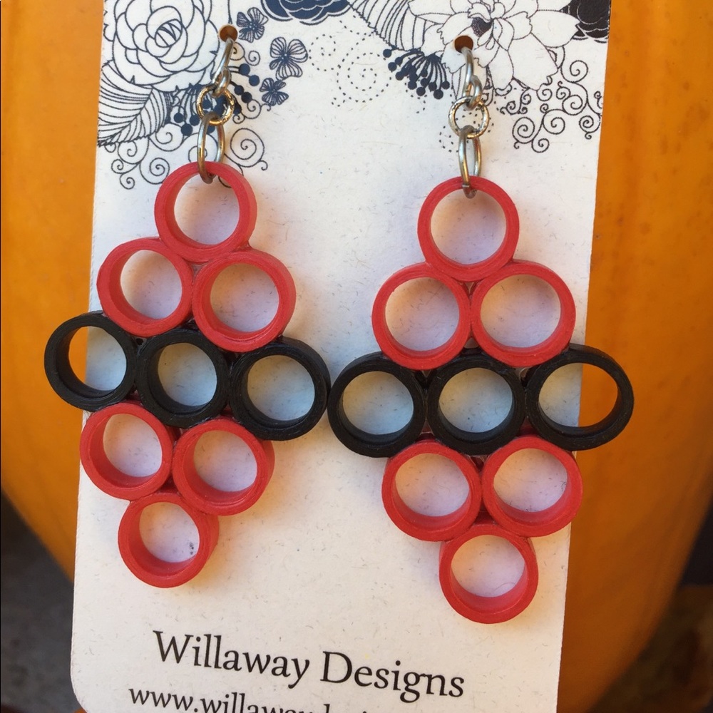 Red and Black Earrings