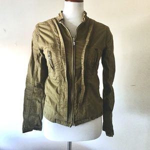 Military style forest green Fall jacket
