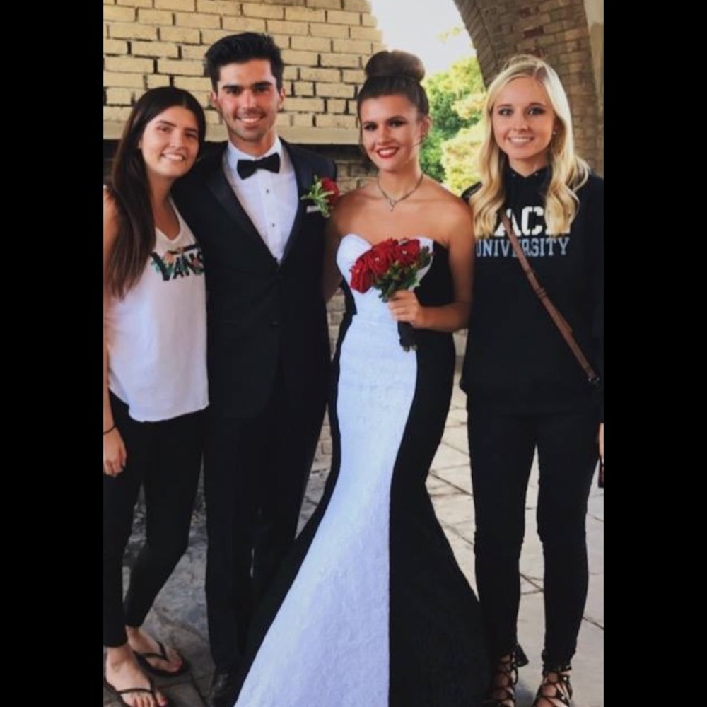Beautiful black and white prom dress
