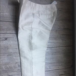 J Crew Collection Cream Pintucked Shantung Pants