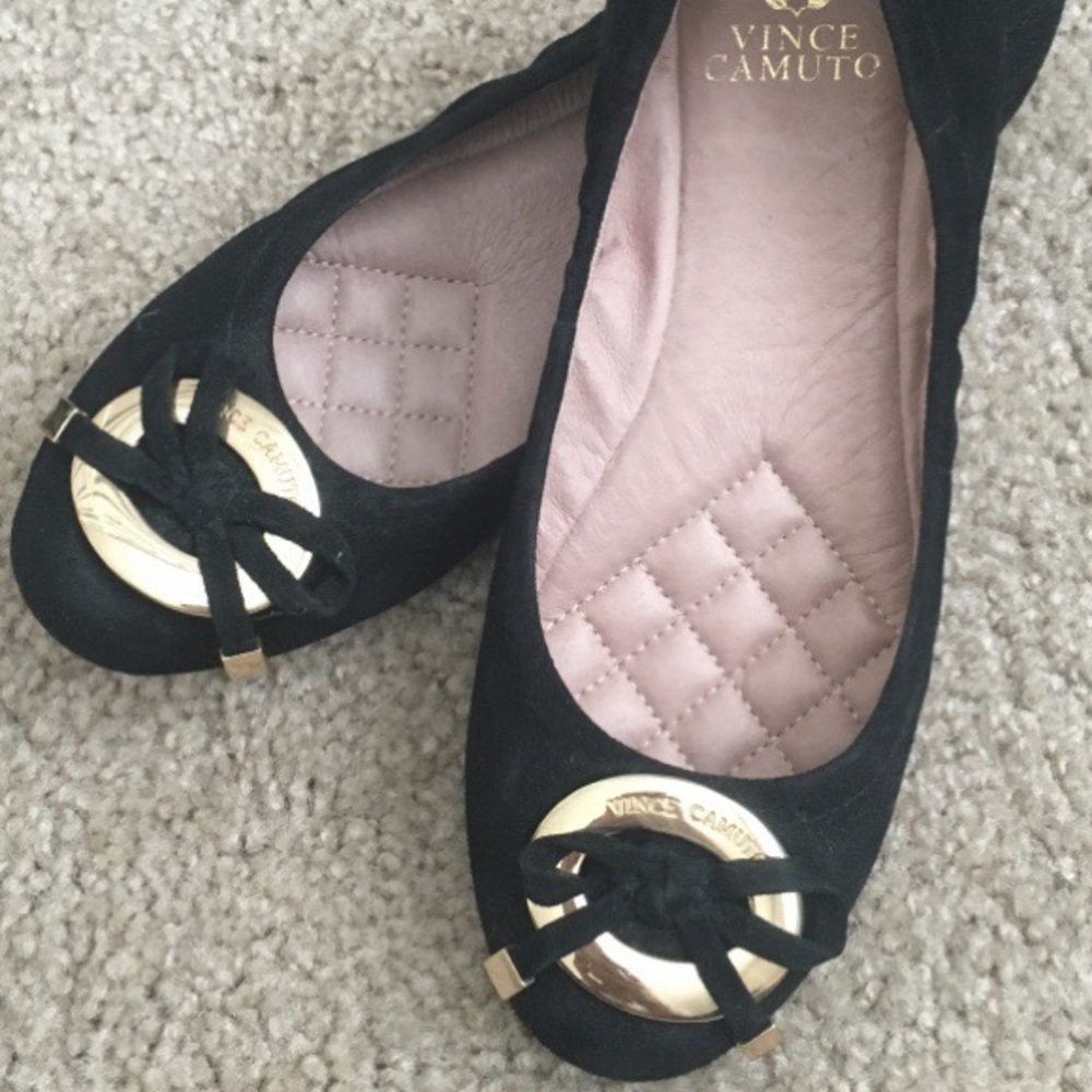 Vince Camuto Black Suede Flats size 7
