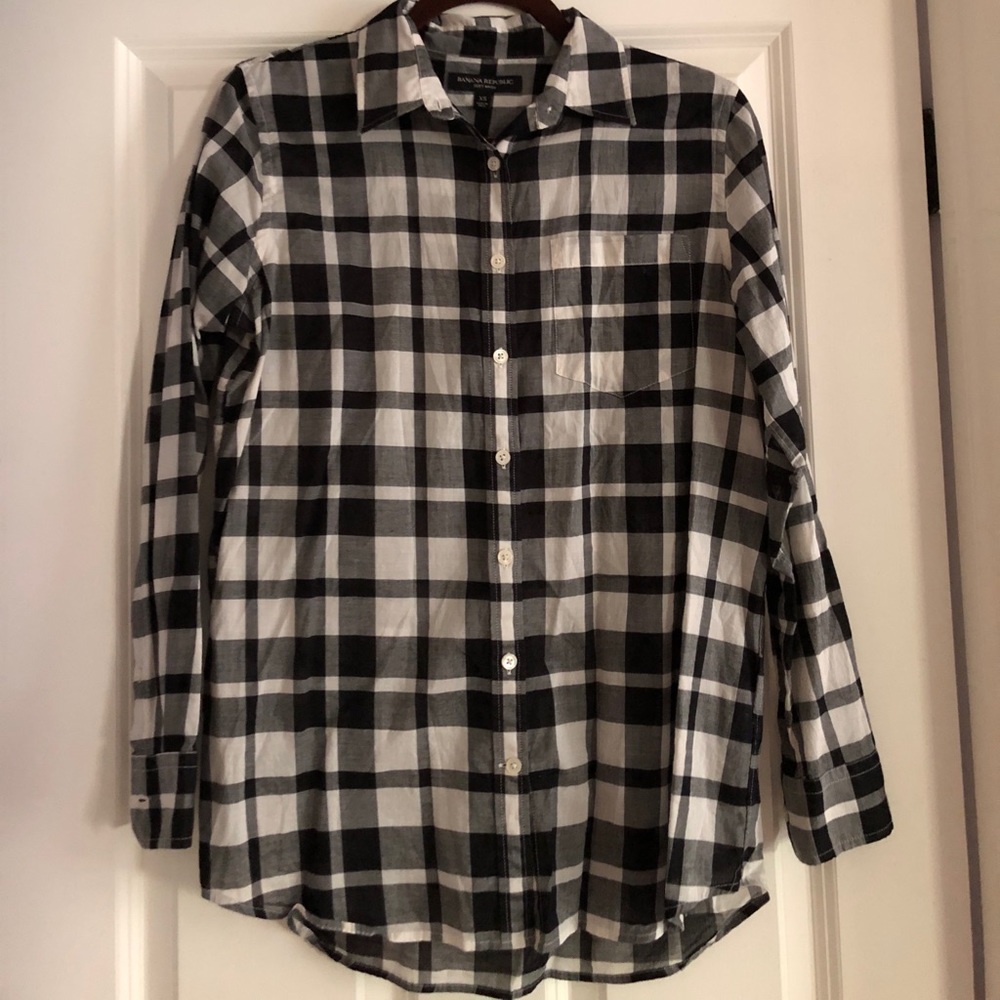 Plaid Banana Republic Blouse