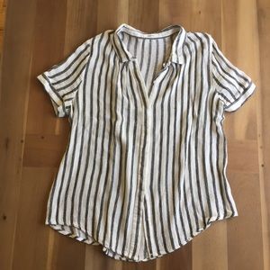 Mod Ref Cream and Black Striped Blouse