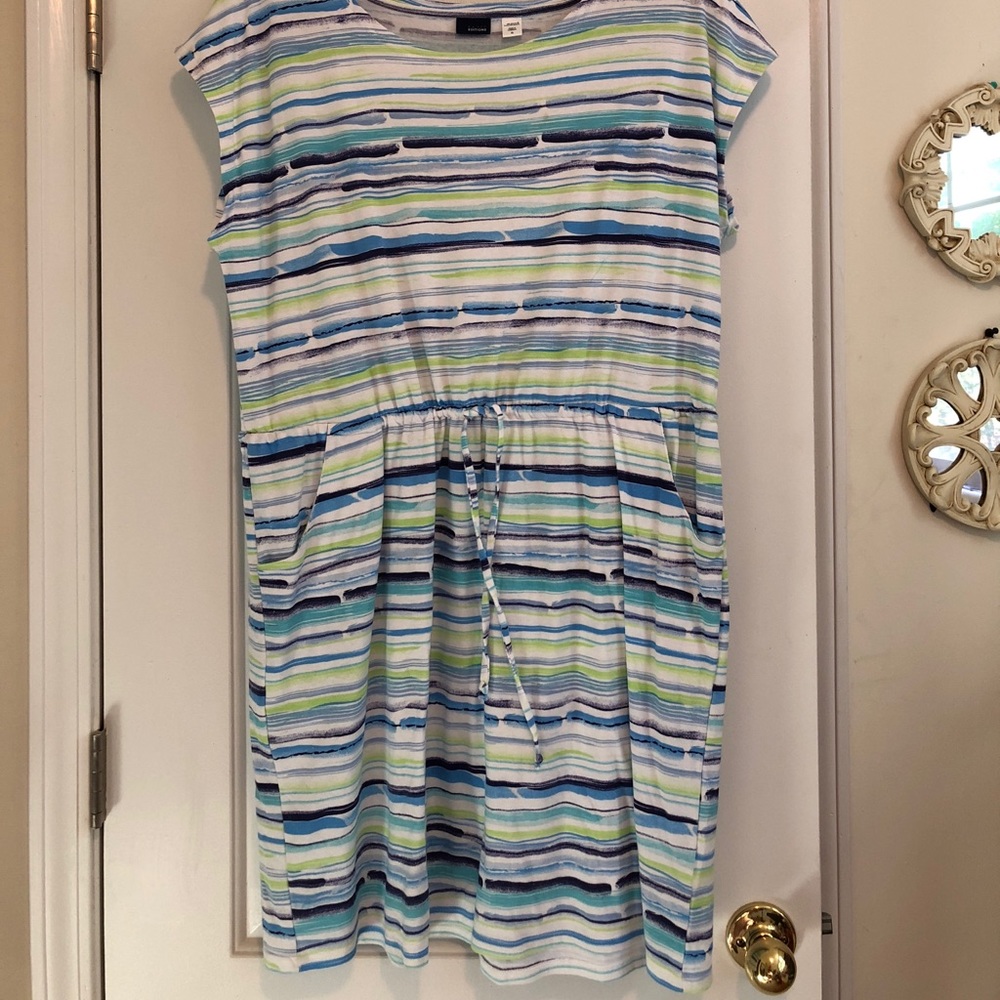 Cotton knit cap sleeved dress
