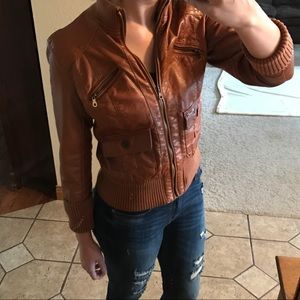 Light Brown Faux Leather Jacket!