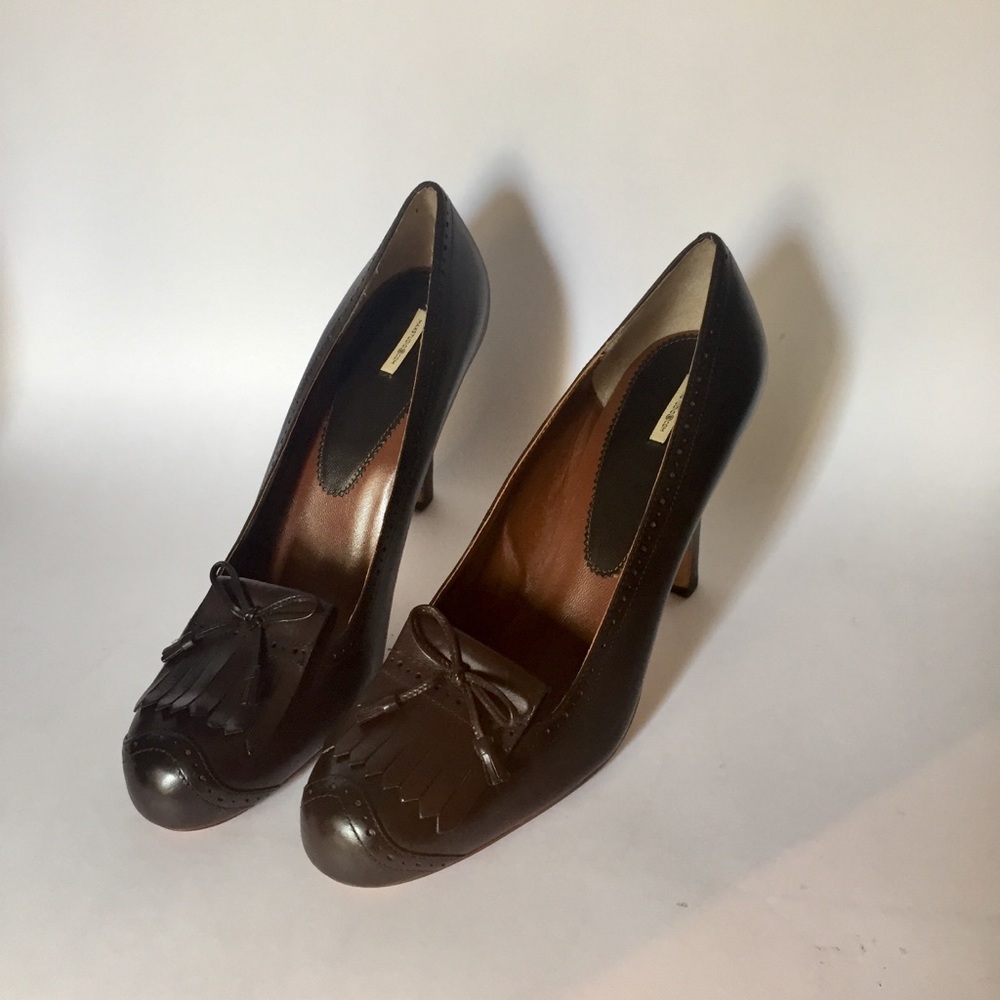 Max Studio Dark Brown Leather Heels 10