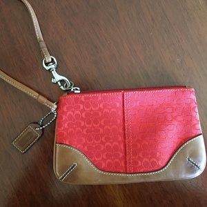 Authentic coach red wristlet