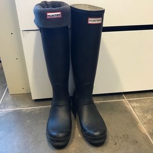 HUNTER Tall Black Matte Boots