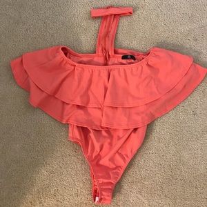 Missguided Bardot Bodysuit with Choker Necklace