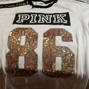 PINK 86 sequin tshirt