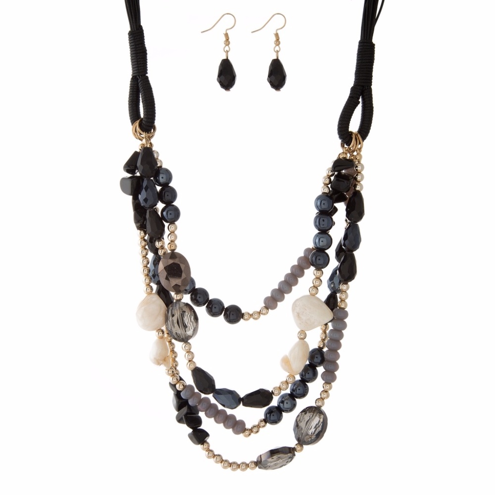 Closet Clear Out! Beaded Necklace & Earring Set