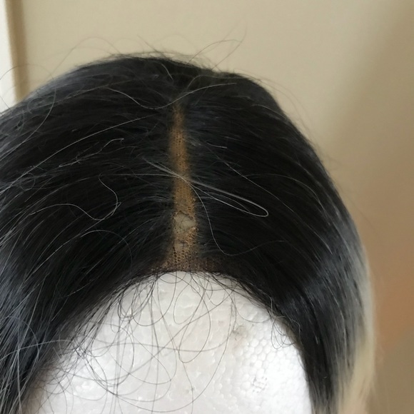 Human blended bleach blonde wig with dark roots main image 5