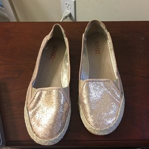 Rose gold metallic Bongo flats