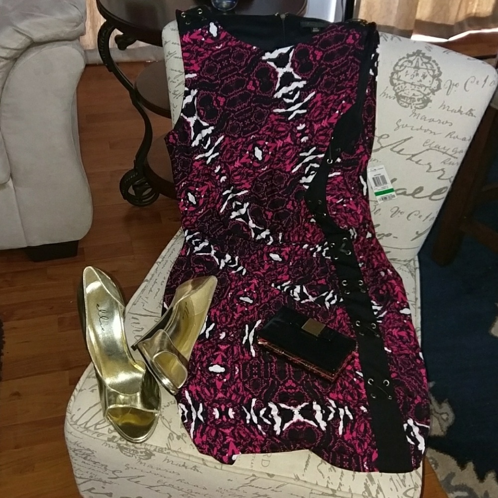 Thalia Pink Black & White fun Dress