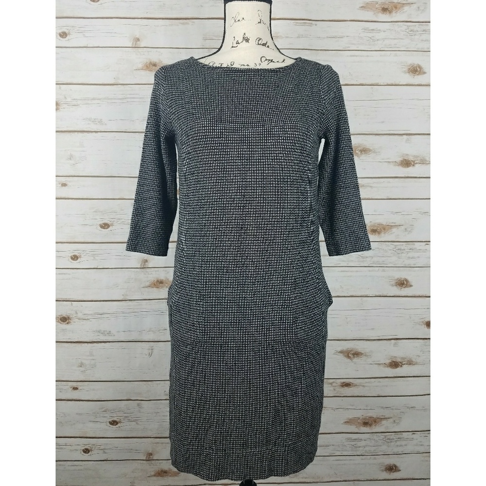 J.Jill Ponte Sheath Dress with Pockets 3/4 Sleeve