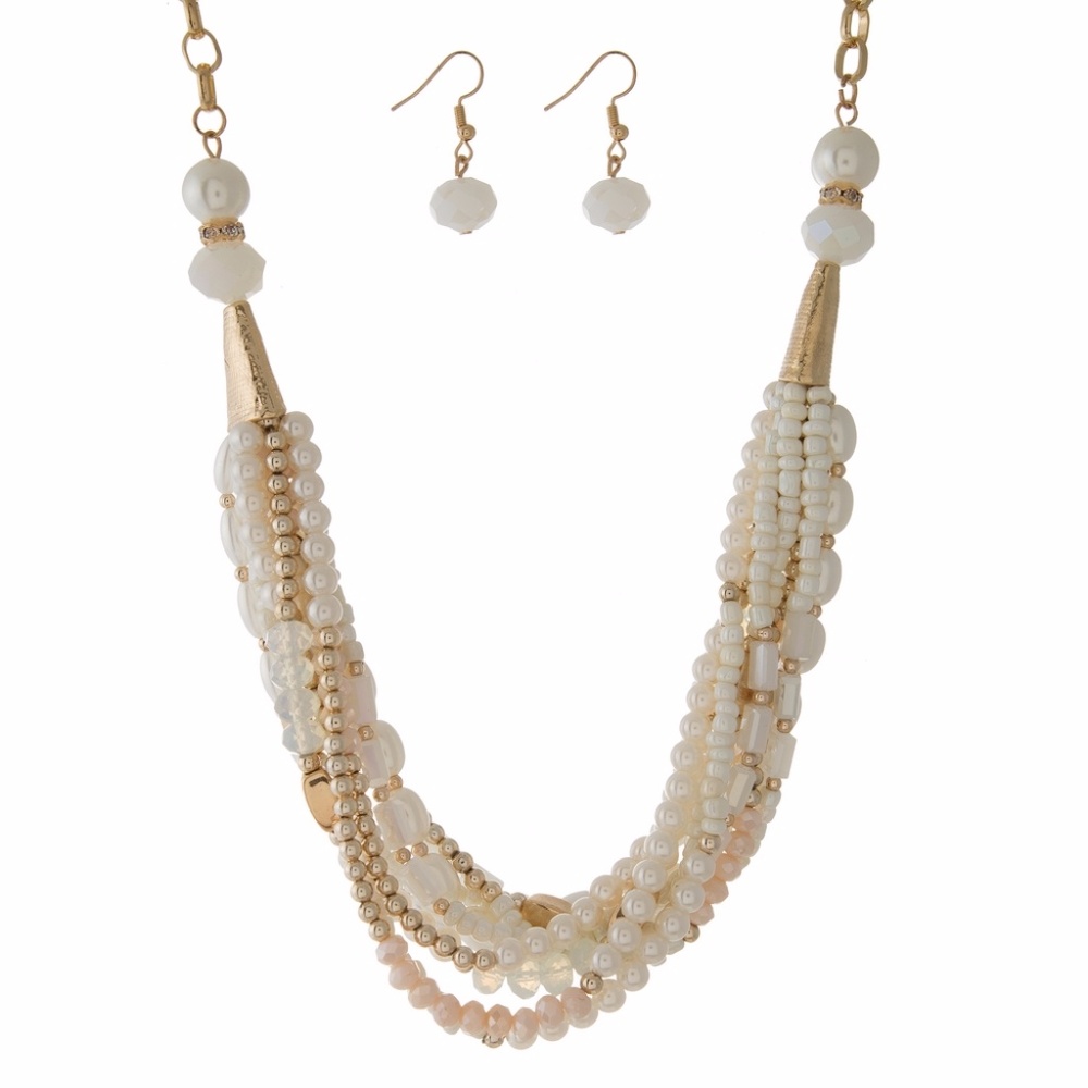 Closet Clear Out! Beaded Necklace & Earring Set