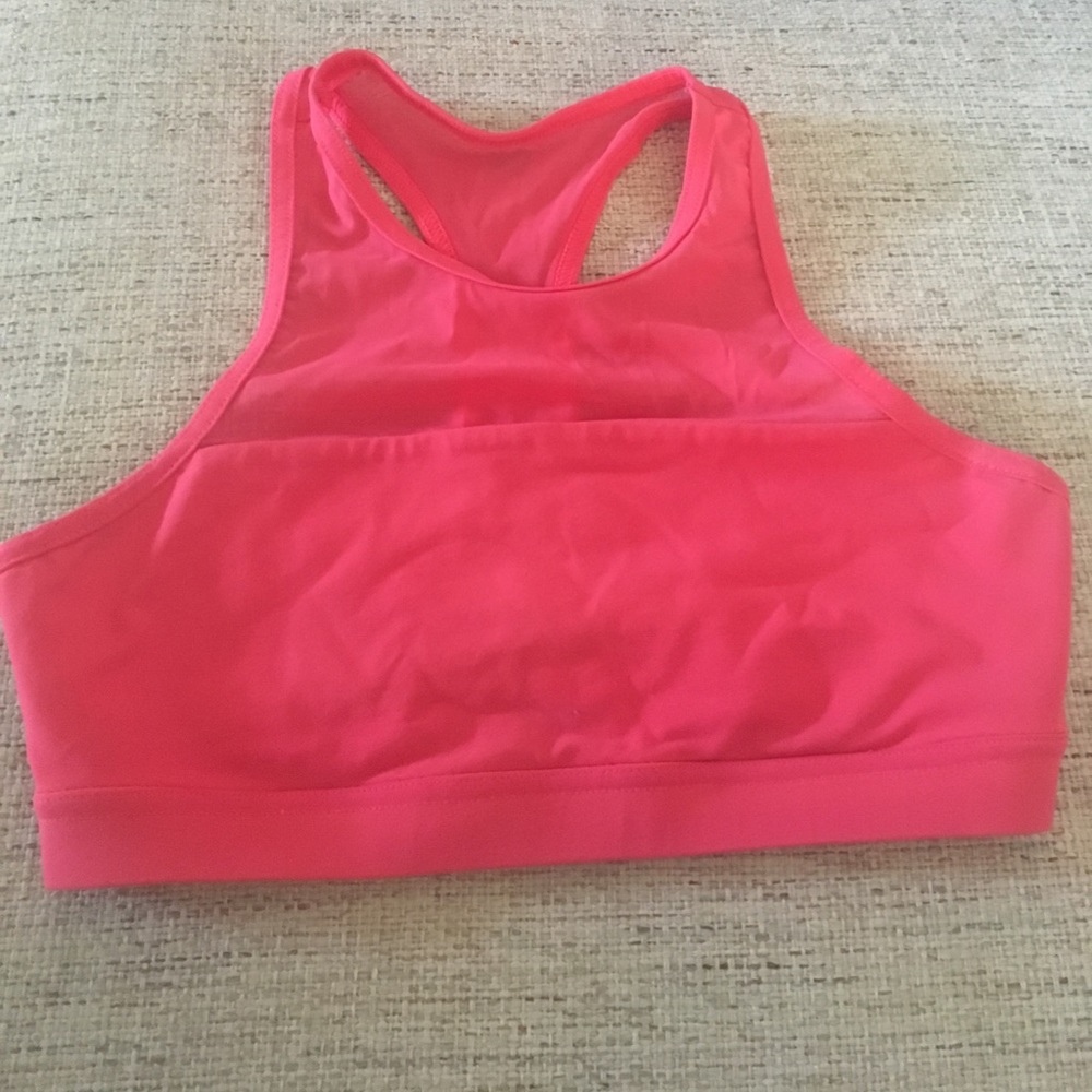 Coral Mesh Sports Bra
