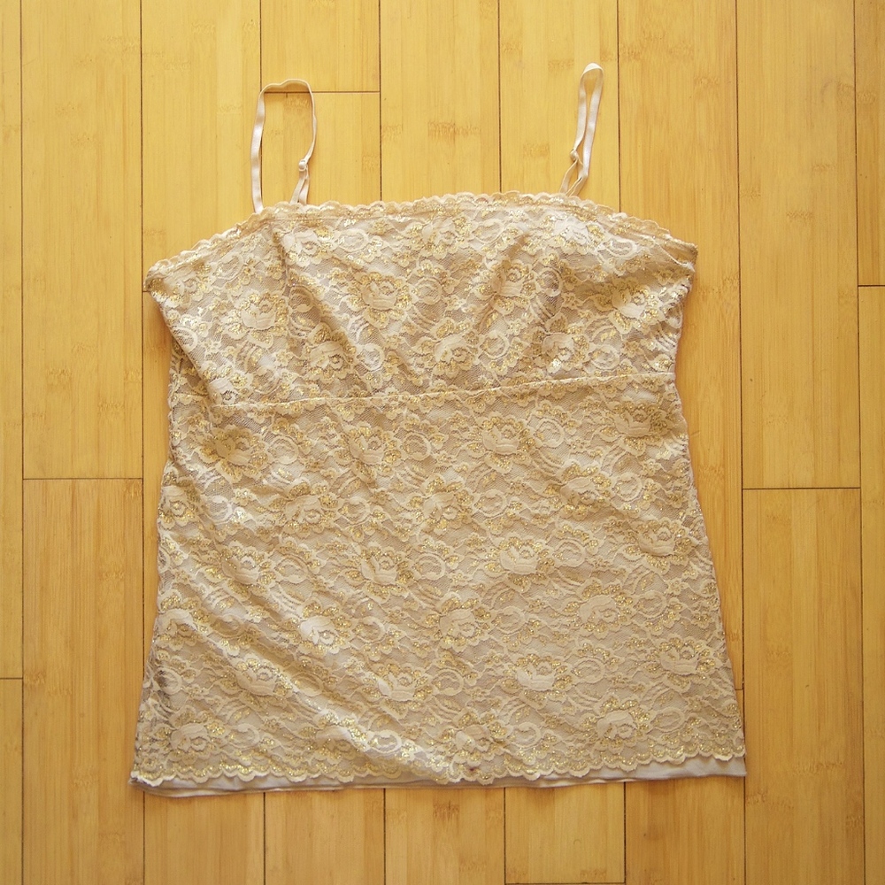 ✨SALE!✨New York & Company Gold Lace Tank/Camisole
