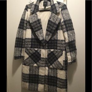 NWT Forever 21 Longline Plaid Coat