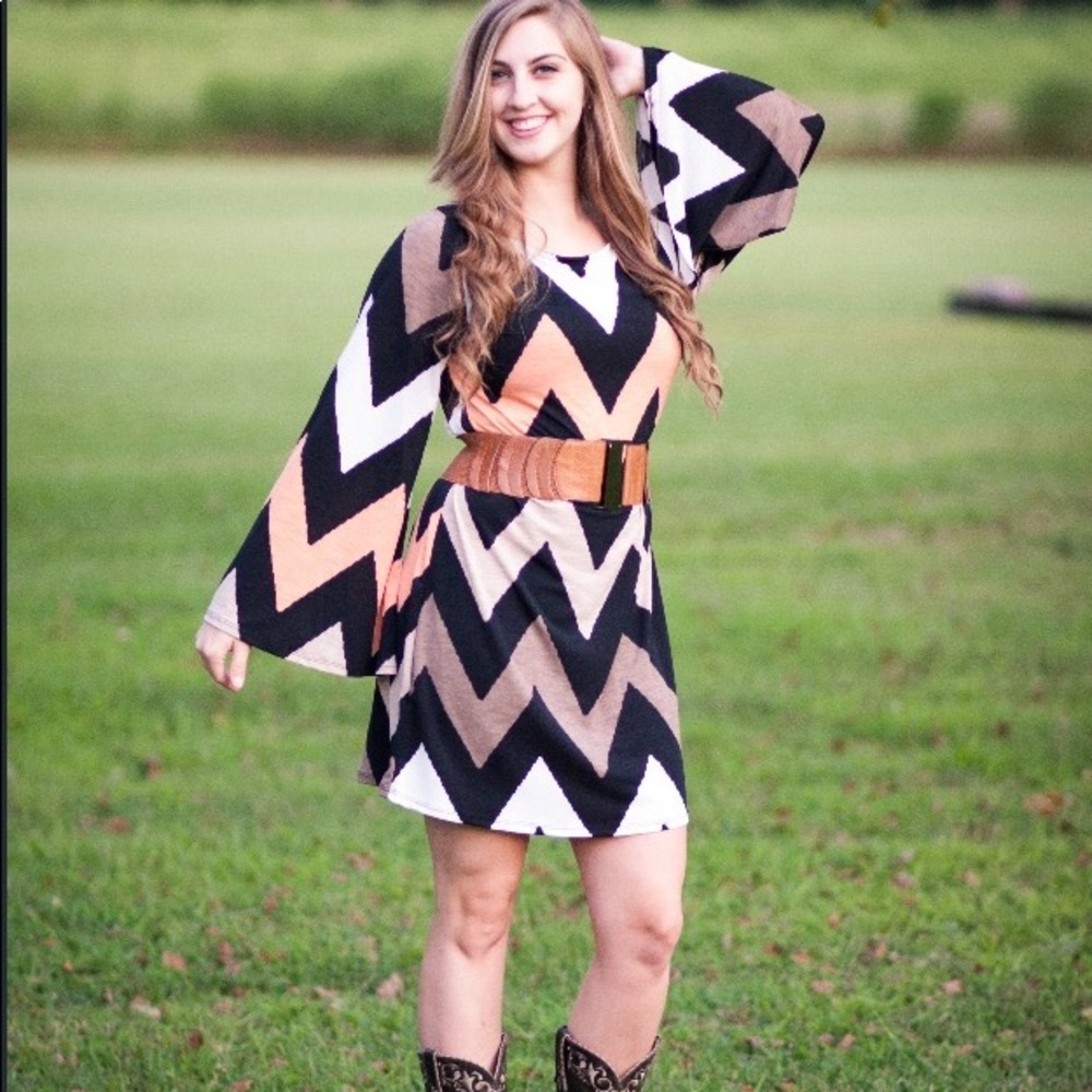 Long Sleeve Chevron Dress
