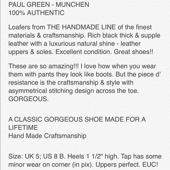 Paul Green Lux HANDMADE $875 Black LEATHER Boots Loafers! 8 - Picture 4 of 6