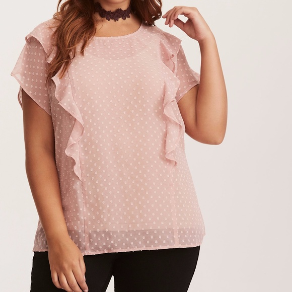 blush chiffon top