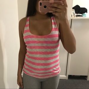 Forever 21 pink & white razor back tank