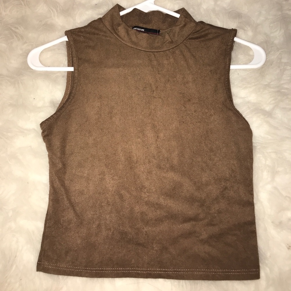 Suede crop top
