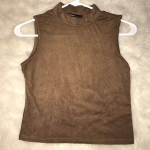 Suede crop top