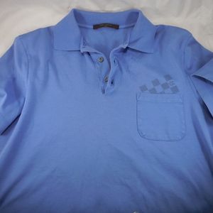 AUTHENTIC Louis Vuitton Blue Mens Emblem Polo