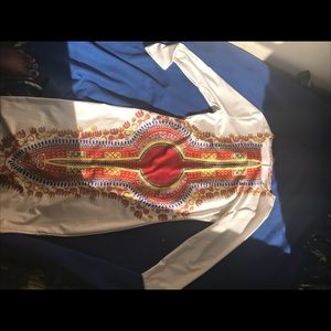 WHITE AND VINTAGE PRINT DRESS