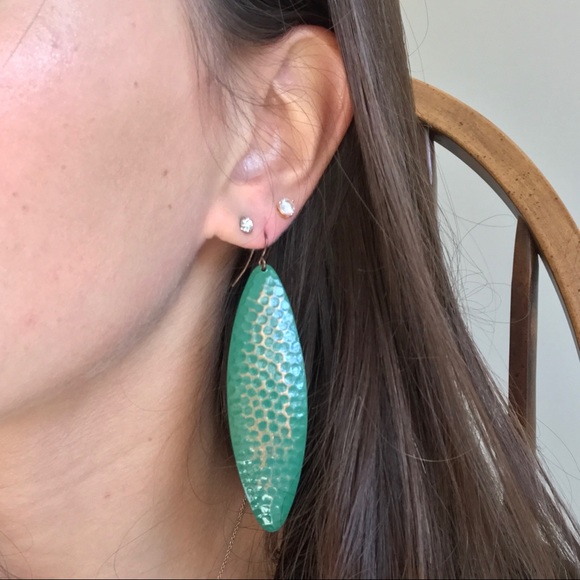 Hammered Metal Droplet Earrings - Picture 1 of 4