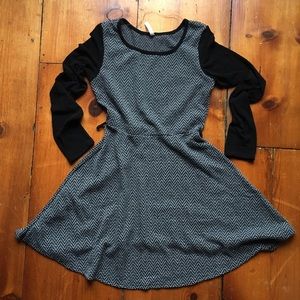 Fit-n-flare, long sleeve, sweater dress