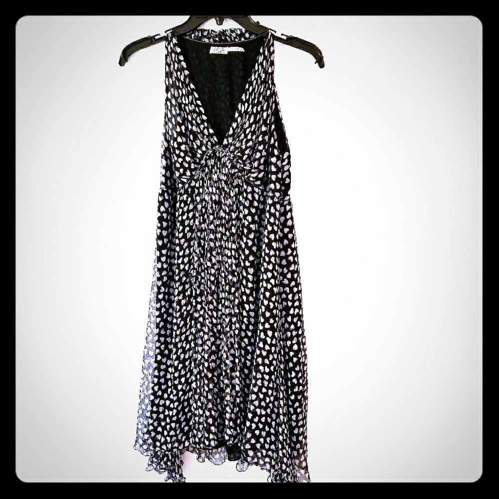 Max Studio 100% Silk Black Print Dress Size 0