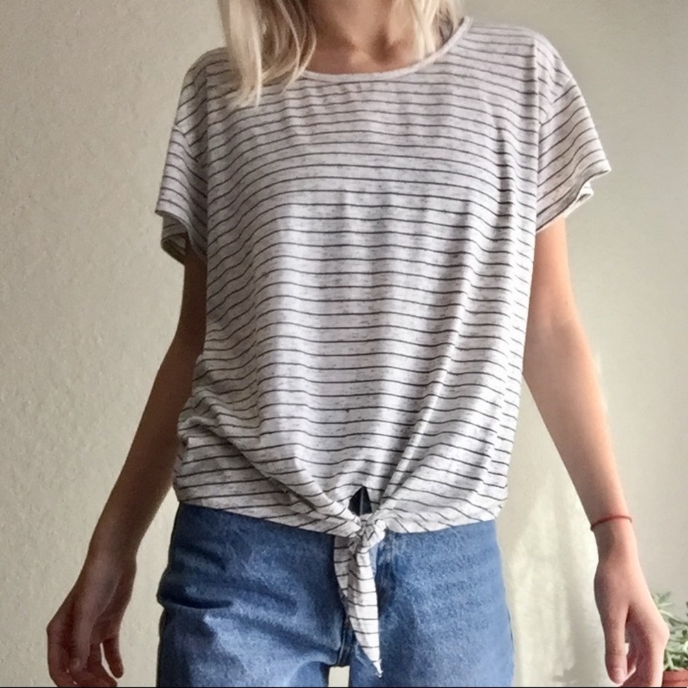 White & Black Strip Tee