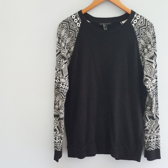 21men Other - 21Men Long Sleeve Aztec Print Cotton Sweatshirt