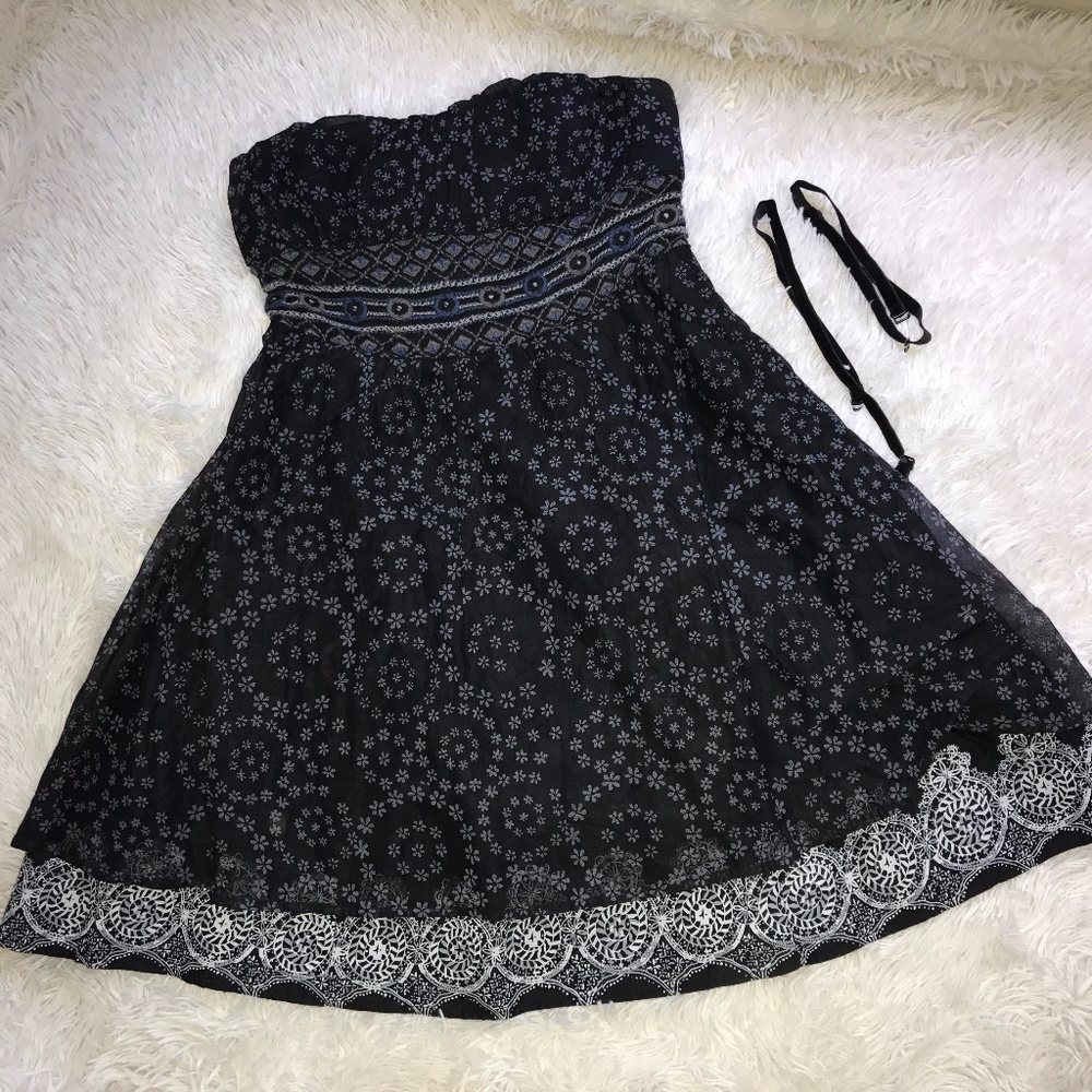 Free People Black Strapless Dress-Straps Included