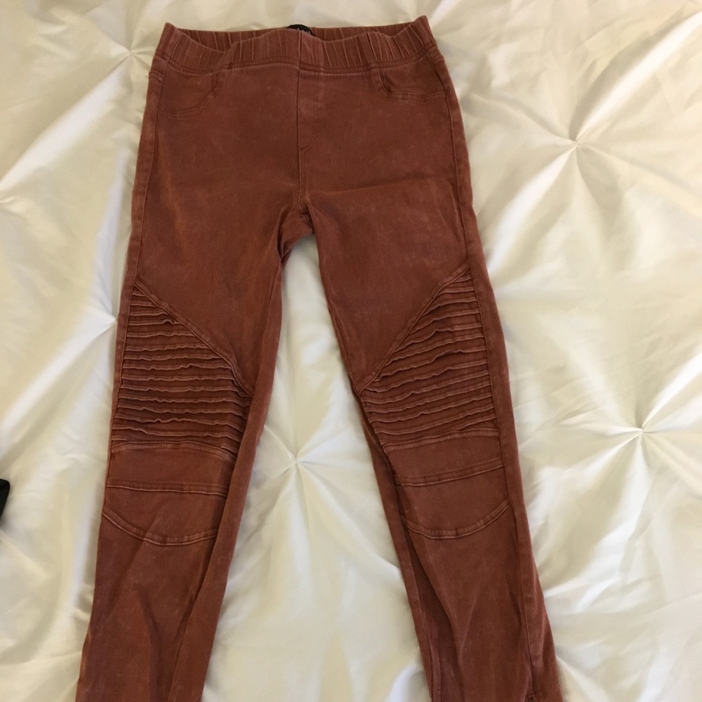 Maroon Moto Leggings - Size S