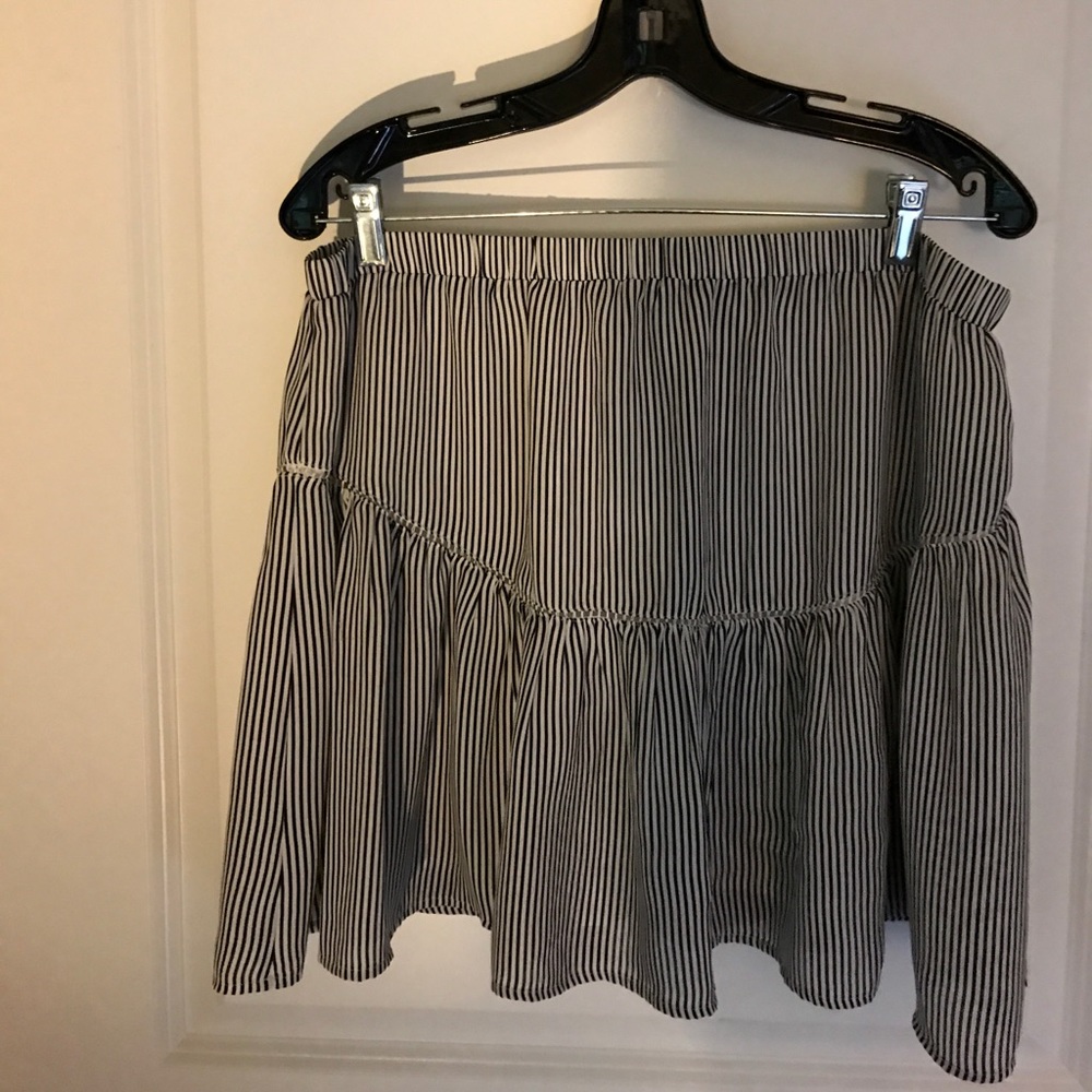 Black and white striped skirt