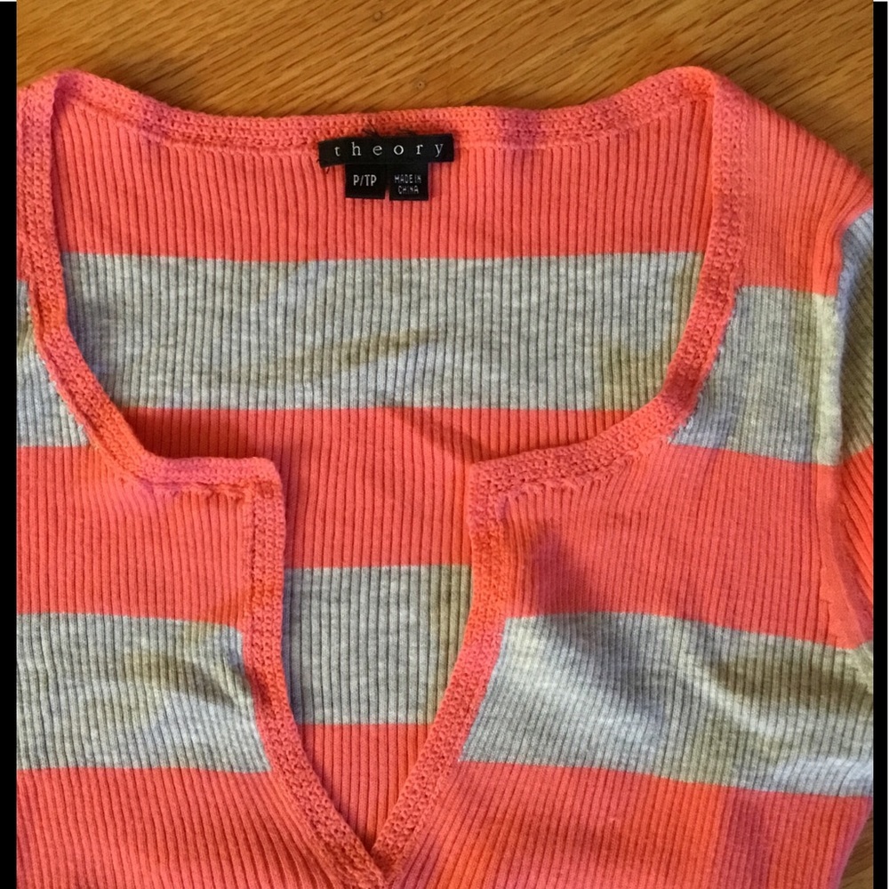 Theory Striped Rib-Knit Top - Picture 3 of 3