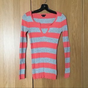 Theory Striped Rib-Knit Top